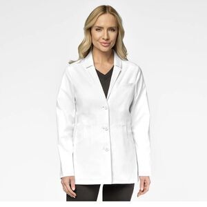 NWT Wonder Wink Scrubs Women’s White Slate Doctor’s Lab Coat XL NEW